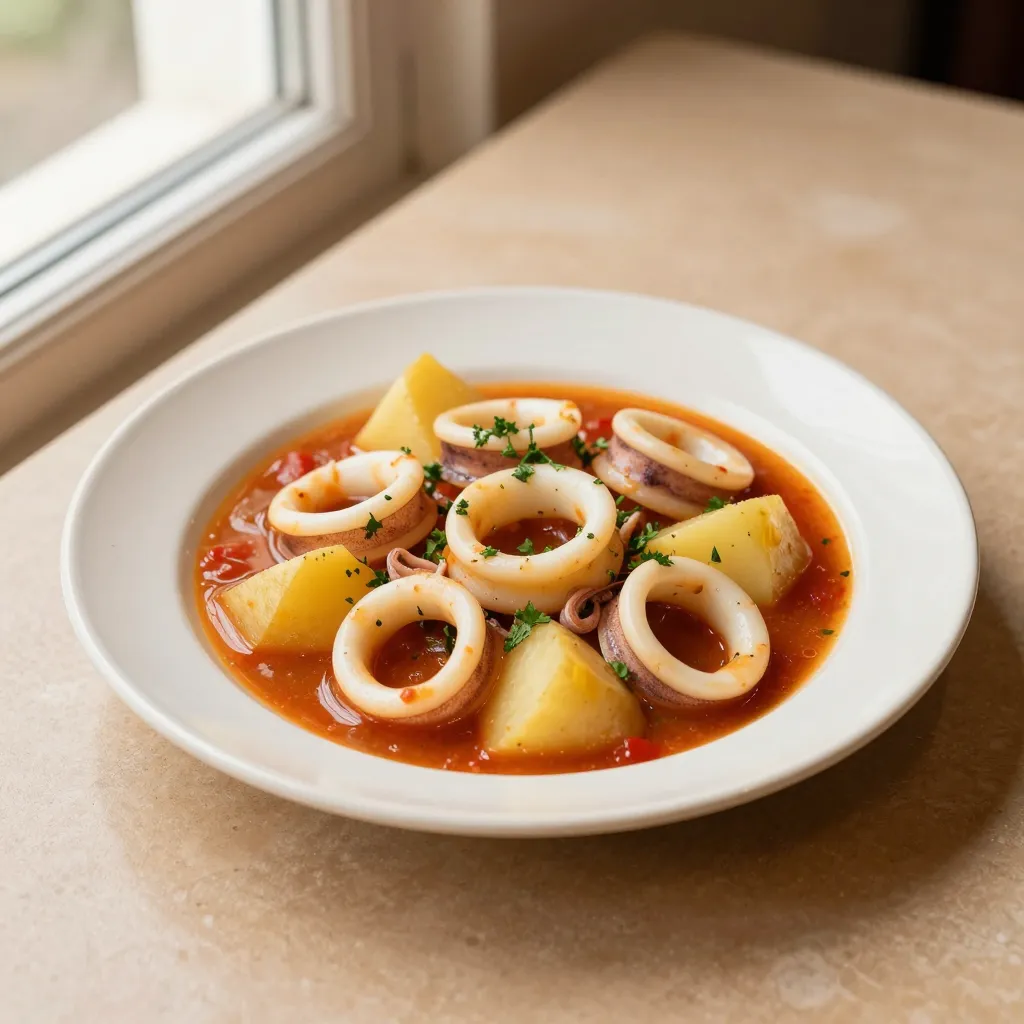Totani e patate in umido